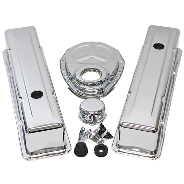 Chevrolet Small Block V8  283-350 Engine Dress Up Kit Chrome Tall Valve Cover