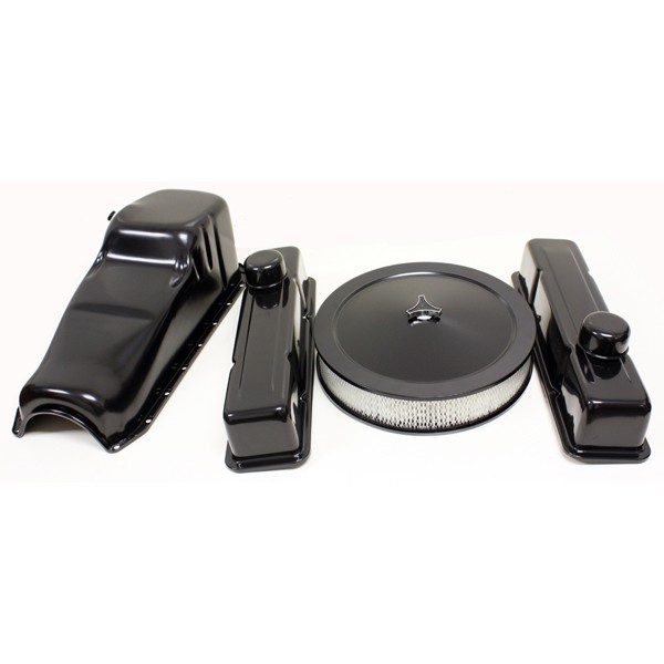 Chevrolet Small Block Engines 283-305-327-350-400 Black Engine Dress Up Kit