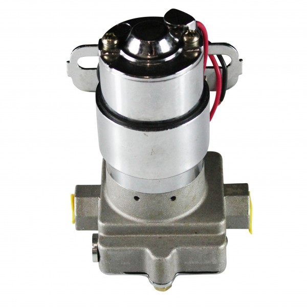 Fuel Pump Chrome Aluminium Electric (130Gph) 490 Lph 3/8 Npt Inlet Outlet Port