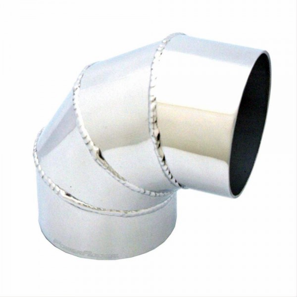 Polished Alloy Intake Pipe 3" (76mm) OD 90 degree Welded Bend