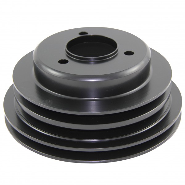 Pulley Crankshaft Triple Groove Lwp Black Alloy Big Block Chevrolet 396-454