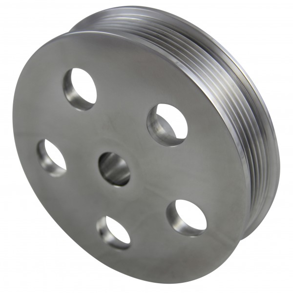 Pulley GM/Ford Power Steering Pump Serpentine Groove Polished Alloy 5/8" Shaft