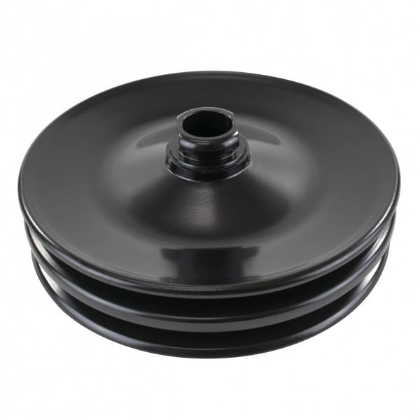 Pulley GM/Ford Power Steering Pump Dual Groove Black Steel 3/4" Shaft