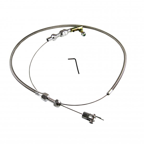 Throttle Cable Assy Kit Fits Carb Engine + some Efi Braided Stainless 24" Long