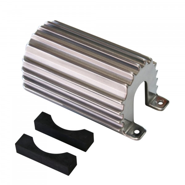 Ignition Coil Cover Finned Aluminium for Round Coil (Polished)