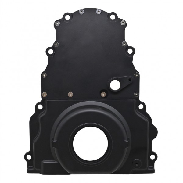 Timing Cover LS Engine 2 piece with Cam Sensor Hole (Black)
