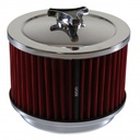 Chrome Air Cleaner 6-3/8" Wide x 4" Tall Suit Holley Carb Red Washable Element