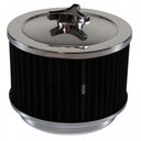 Chrome Air Cleaner 6-3/8" Wide x 4" Tall Suit Holley Carb Black Washable Element