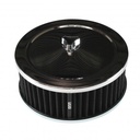 Chrome Air Cleaner 6-3/8" Wide x 2-1/2" Tall Suit 2-5/16" Carb Black Washable