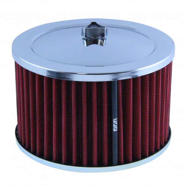 Chrome Air Cleaner 6-3/8" Wide x 4" Tall Suit 2-5/16" Carb Red Washable Element