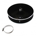 Chrome Air Cleaner 9" Wide x 2" Tall Suit 2-5/16" Stromberg Carb Black Element