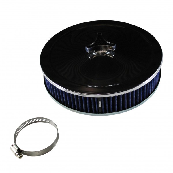 Chrome Air Cleaner 9" Wide x 2" Tall Suit 2-5/8" WW Stromberg Carb Blue Element