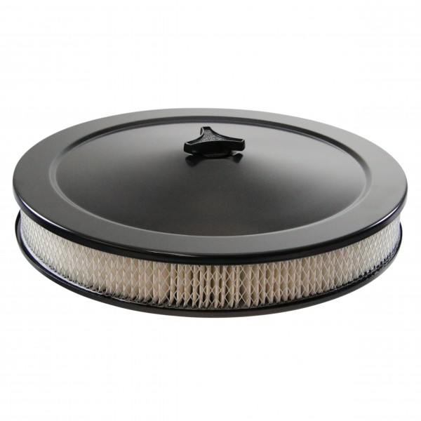 Black Air Filter Cleaner 14" x 2" Holley Rochester Recessed Base Paper Element