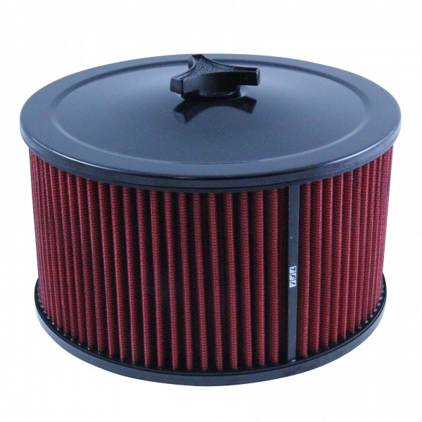 Black Air Cleaner 9" Wide x 5" Tall Holley Edelbrock Carburettor Red Element