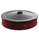 Black Air Filter Cleaner 14" x 3" Holley Rochester Recessed Base Red Element