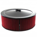 Black Air Filter Cleaner 14" x 5" Holley Rochester Recessed Base Red Element