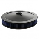 Black Air Filter Cleaner 14" x 2" Holley Rochester Recessed Base Blue Element