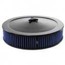 Black Air Filter Cleaner 14" x 3" Holley or Holden Quadrajet Base Blue Element