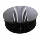 Black Alloy Dual Centre Finned Air Cleaner 14" x 5" Holley Edelbrock Black Filte