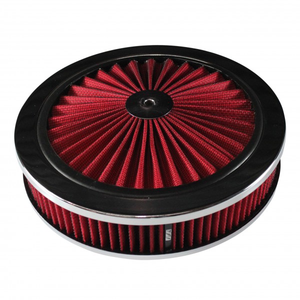 Extraflow Red Chrome Air Cleaner Filter 9"x 2" Assy fit Stromberg 2-5/16" Base