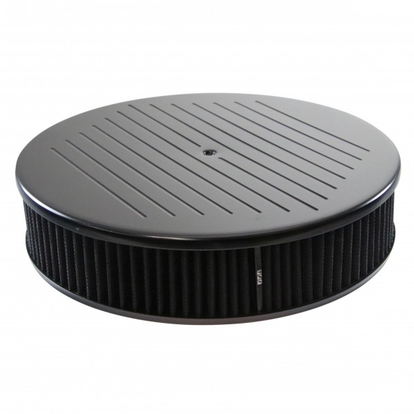 Black Ball Milled Aluminium Air Cleaner 14" x 3" Holley Edelbrock Black Filter