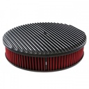 Black Alloy Full Finned Air Cleaner 14" x 3" Holley Edelbrock Red Cotton Filter