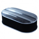 Oval Dual Centre Finned Air Cleaner 15" x 4" Holley Edelbrock Quadrajet Carter
