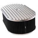 Oval Full Finned Air Cleaner 15" x 4" Holley Edelbrock Quadrajet Black Filter