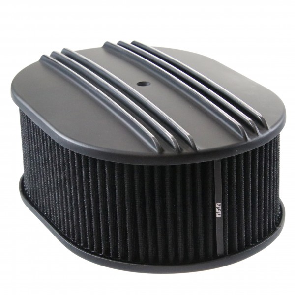 Oval Black Dual Centre Finned Air Cleaner 12" x 4" Holley Edelbrock Quadrajet