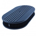 Oval Black Half Finned Air Cleaner 15" x 2" Holley Edelbrock Quadrajet Carter