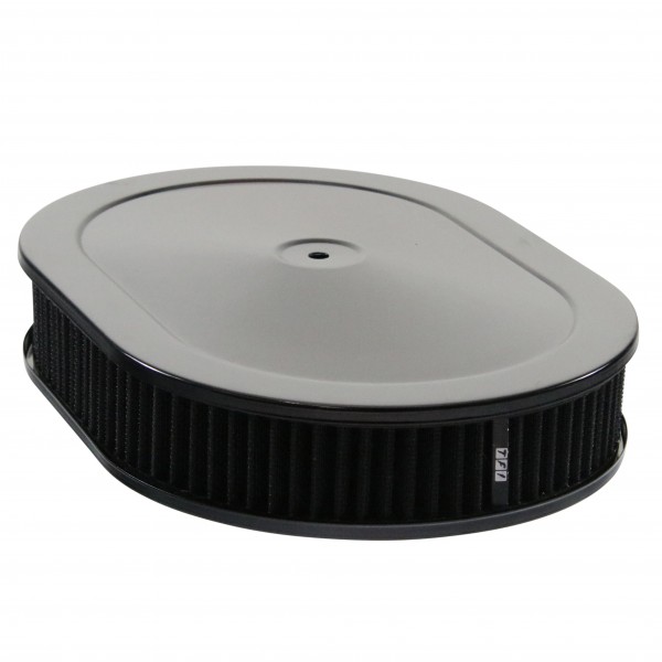Oval Black Steel Air Cleaner 12" x 2" Holley Edelbrock Quadrajet Black Filter
