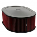 Oval Black Steel Air Cleaner 12" x 4" Holley Edelbrock Quadrajet Red Filter