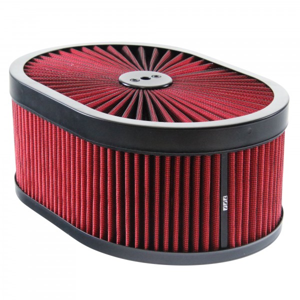 Oval Extraflow Black Edge Red Air Cleaner 12"x 4" Holley Edelbrock Quadrajet