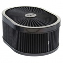 Oval Extraflow Black Edge Black Air Cleaner 12"x 4" Holley Edelbrock Quadrajet