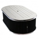 Oval Ball Milled Air Cleaner 15" x 4" Holley Edelbrock Quadrajet Black Filter