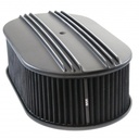 Oval Black Dual Centre Finned Air Cleaner 15" x 4" Holley Edelbrock Quadrajet