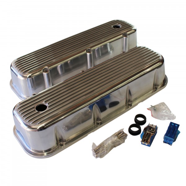 Valve Covers Chevrolet V8 Big Block 396-502 Polished Alloy Finned Tall-pr