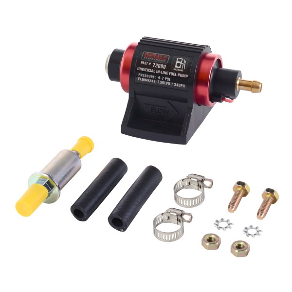 Derale Performance Universal In Line Fuel Pump (Gasoline) 130LPH 4-7 PSI