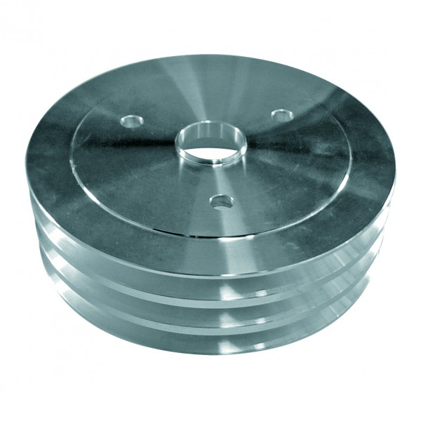 Pulley Crankshaft Triple Groove Swp Polished Alloy Small Block Chevrolet 265-400