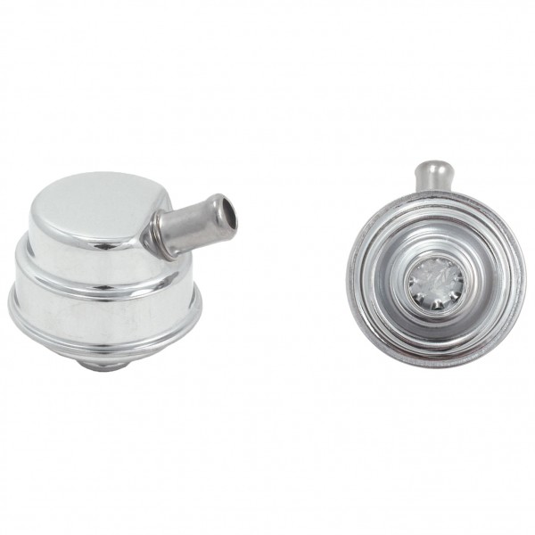 Valve Cover Oil Breather Cap Push In 1"(25mm) Neck Mopar Style Chromed Steel