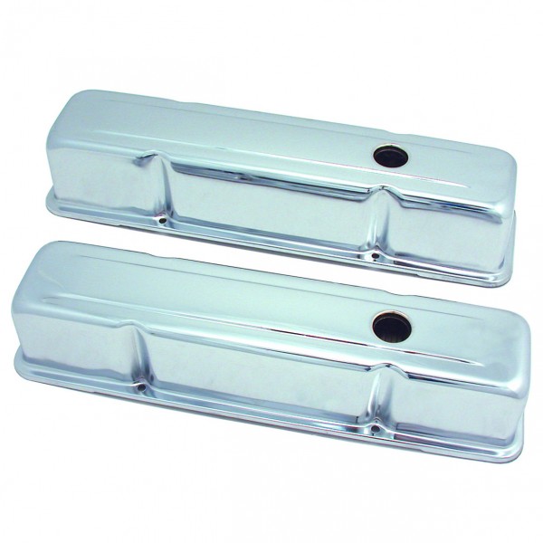 Valve Covers Chrome Chevrolet Small Block 283-400 Tall Baffled-pr