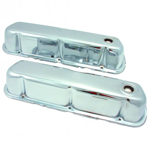 Valve Covers Chrome Ford Windsor V8 260-289-302-351 OEM Height Baffled-pr
