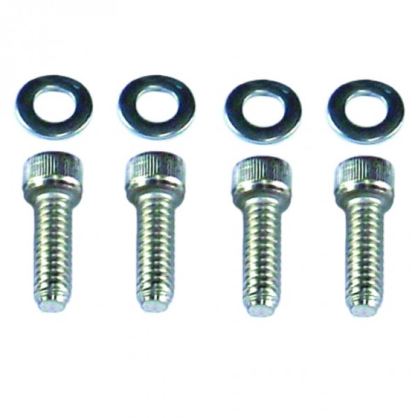 Valve Cover Bolts Chrome Socket Head 1/2" x 1/4"-20 + Stainless Washers Set 4