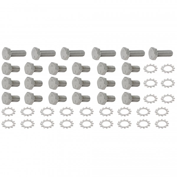 Oil Pan Bolt Kit Ford Cleveland/Windsor Chrome Hex Head with Washers
