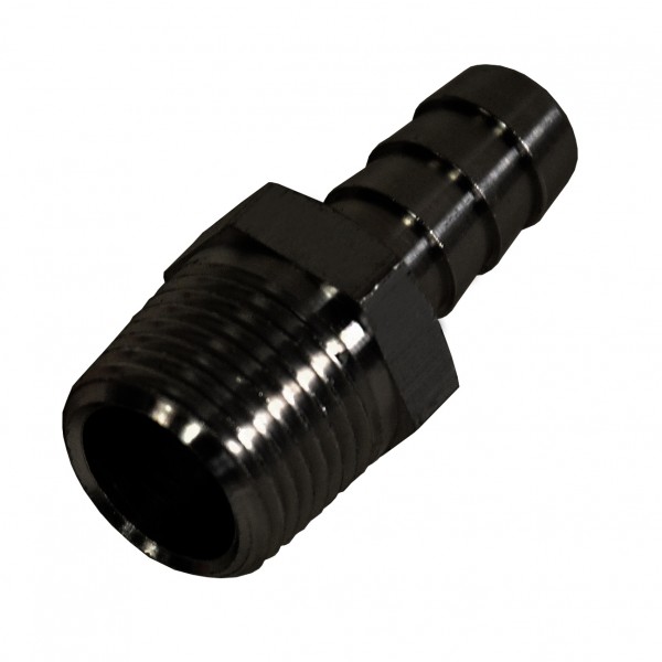 Straight Hose Fitting 3/8 NPT Male Thread x 3/8 Barb Hose Tail End