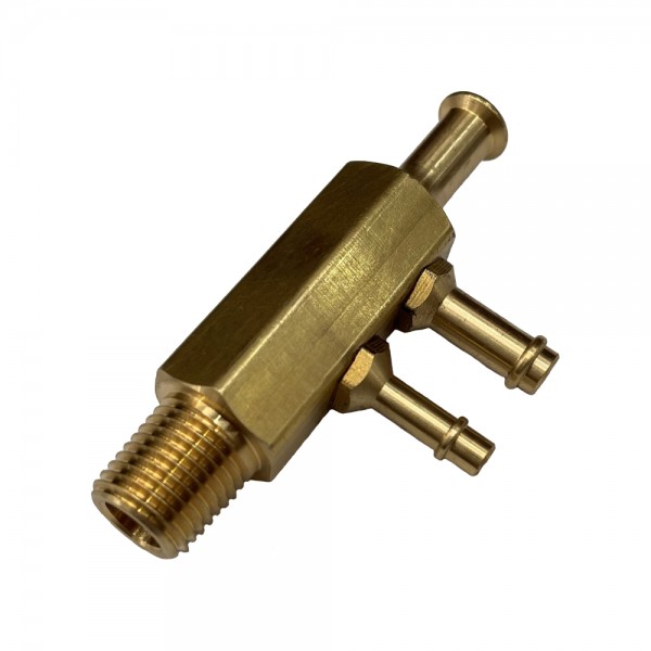 Brass Ford 250 Engine Intake Vacuum Hose Tree - 2 Port