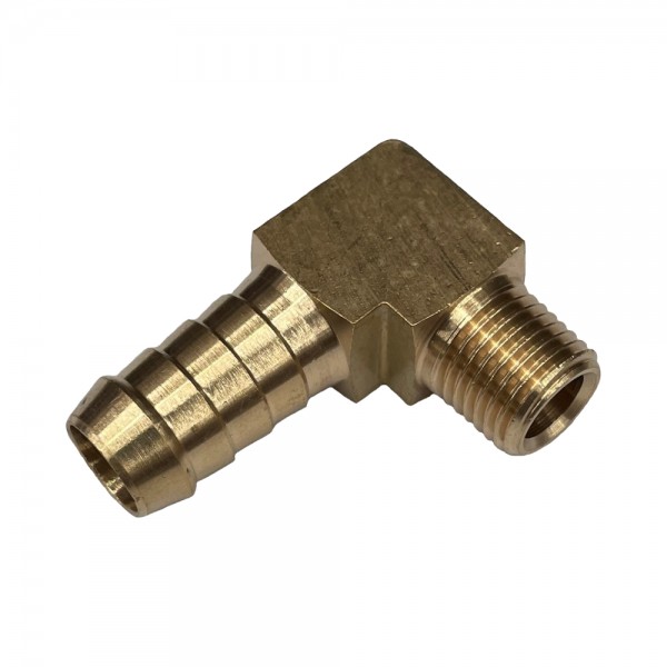 Brass Male Elbow Tail Fitting 1/2" (12.7mm) Hose Tube End to X 3/4" (26.4mm) BSP