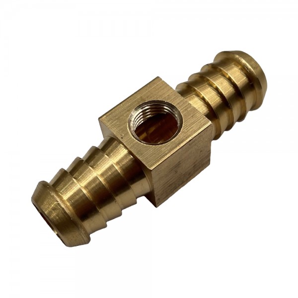 Brass Branch Hose Tee 3/4" (19.1mm) Hose Tube to 1/8" (8.4mm) Female NPT Thread