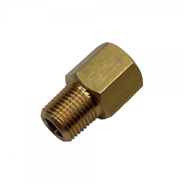 Brass Reducing Hex Adaptor 1/8" (8.6mm) Female to 1/8" (9.7mm) Male BSP Thread