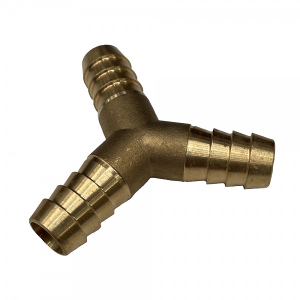 Brass 3-Way Y Shape Tail Piece 1/2" (12.7mm) Barbed Hose Tube Ends